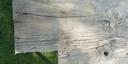 barnwood on sawhorse